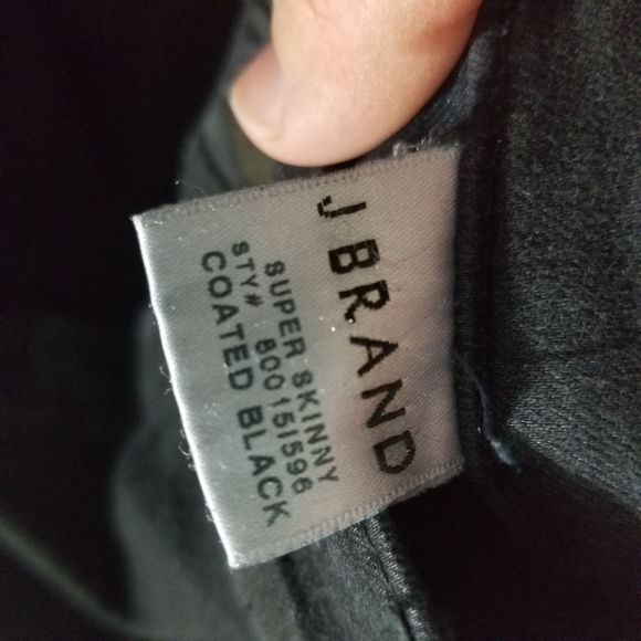 J BRAND | 800 super skinny coated black jeggings - Picture 6 of 8